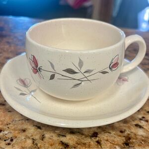 Franciscan Duet Coffee Cup & Saucer & added bonus bread/butter plate